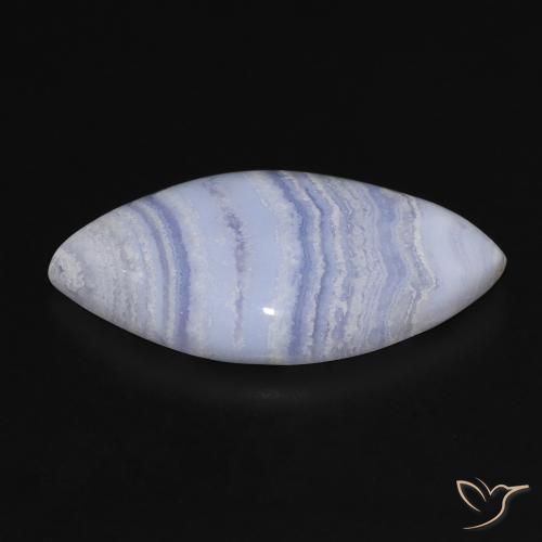 Calcedonio Viola Blu naturale da 22.29 ct, Taglio marquise, Opaco