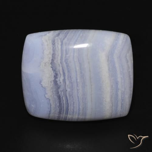 22.40ct Naturale Blu violaceo chiaro Calcedonio, Cuscino, Opaco