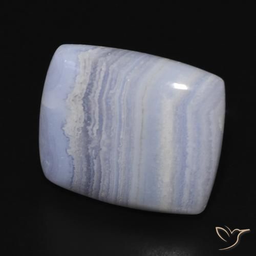 Calcedonio Blu violaceo chiaro naturale da 22.40 ct, Cuscino, Opaco