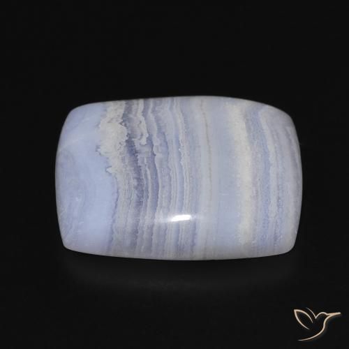 Calcedonio Blu violaceo chiaro naturale da 22.40 ct, Cuscino, Opaco