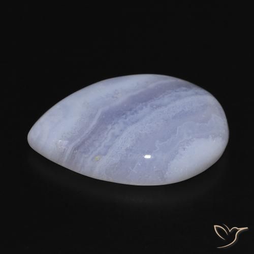 Calcedonio Azzurro naturale da 14.73 ct, Forma a pera, Opaco