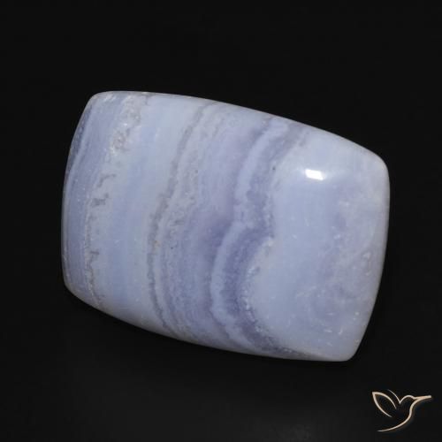 Calcedonio Viola Blu naturale da 19.25 ct, Cuscino, Opaco