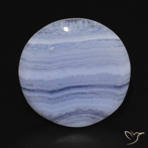 18.92ct Naturale Blu violaceo Calcedonio, Rotondo, Opaco