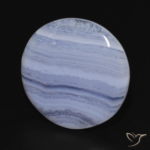 Calcedonio Blu violaceo naturale da 18.92 ct, Rotondo, Opaco