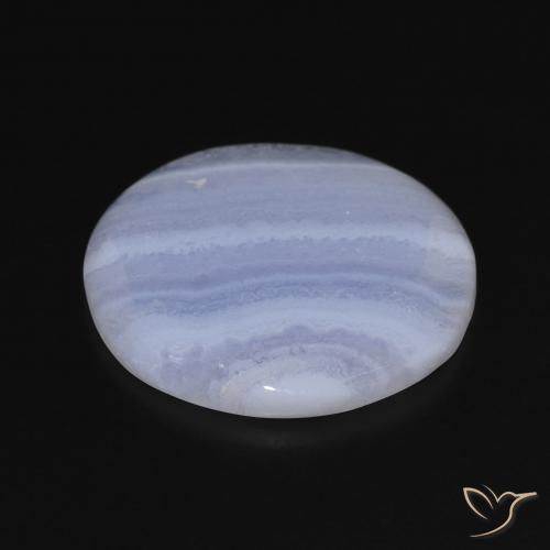 Calcedonio Blu violaceo naturale da 18.92 ct, Rotondo, Opaco