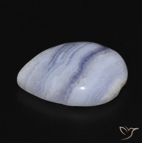 Calcedonio Viola Blu naturale da 11.83 ct, Forma a pera, Opaco