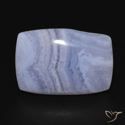 18.23ct Naturale Blu violaceo chiaro Calcedonio, Cuscino, Opaco