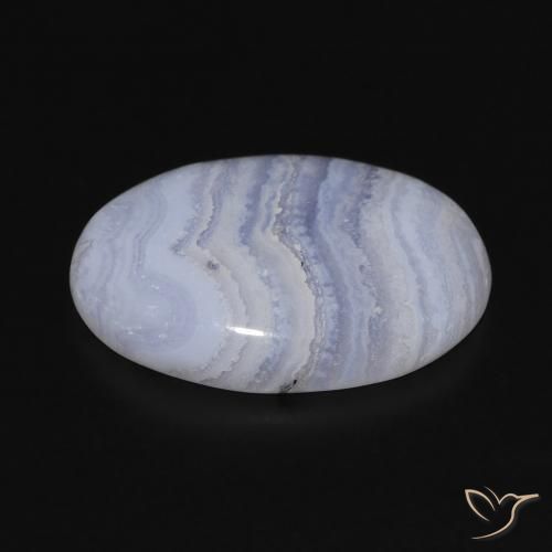 Calcedonio Blu violaceo chiaro naturale da 13.27 ct, Ovale, Opaco