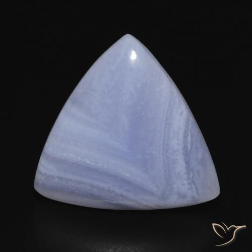 16.10ct Naturale Blu violaceo chiaro Calcedonio, Taglio trillion, Opaco