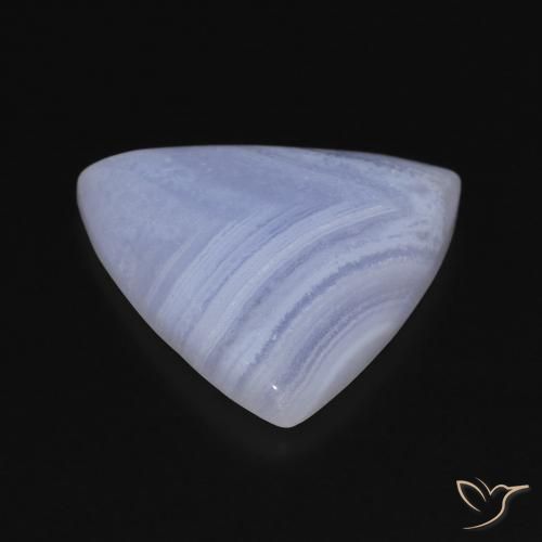 Calcedonio Blu violaceo chiaro naturale da 16.10 ct, Taglio trillion, Opaco