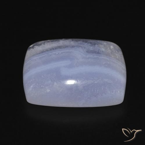 Calcedonio Blu violaceo chiaro naturale da 15.63 ct, Cuscino, Opaco