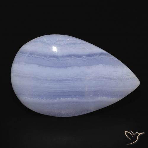 Calcedonio Viola Blu naturale da 16.29 ct, Forma a pera, Opaco