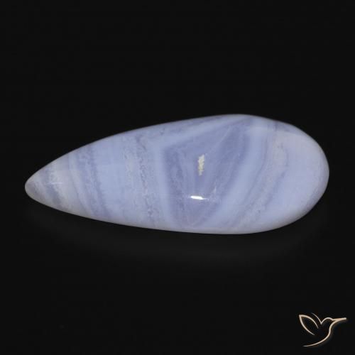 Calcedonio Blu violaceo chiaro naturale da 13.03 ct, Forma a pera, Opaco