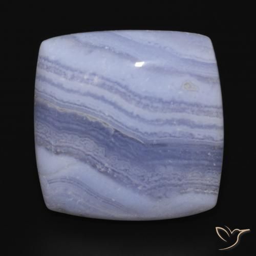 24.49ct Naturale Blu violaceo chiaro Calcedonio, Cuscino, Opaco