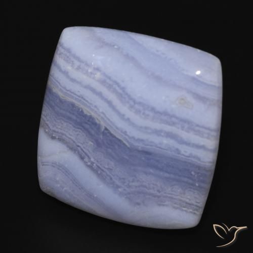 Calcedonio Blu violaceo chiaro naturale da 24.49 ct, Cuscino, Opaco