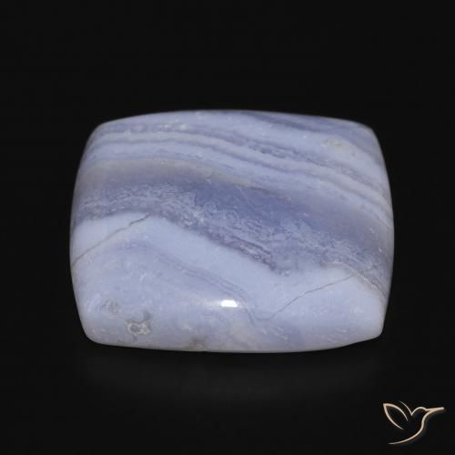 Calcedonio Blu violaceo chiaro naturale da 24.49 ct, Cuscino, Opaco