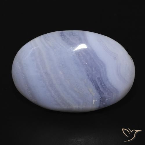 21.17ct Naturale Viola Blu Calcedonio, Ovale, Opaco