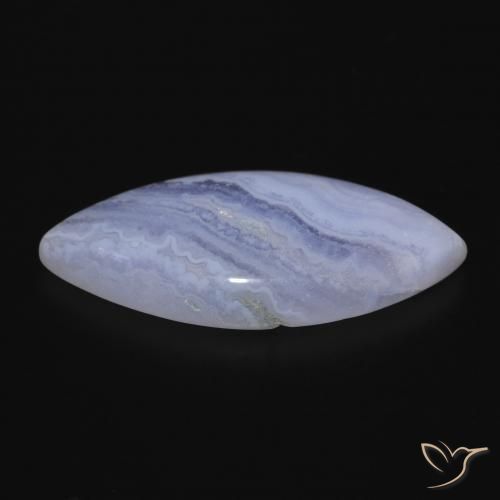 Calcedonio Viola Blu naturale da 20.64 ct, Taglio marquise, Opaco