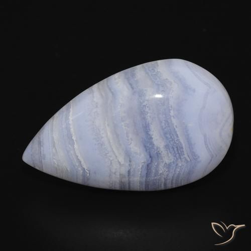 16.09ct Naturale Azzurro Calcedonio, Forma a pera, Opaco