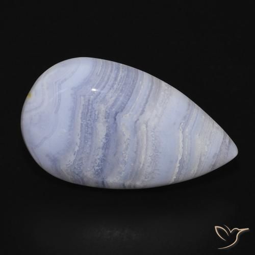 Calcedonio Azzurro naturale da 16.09 ct, Forma a pera, Opaco