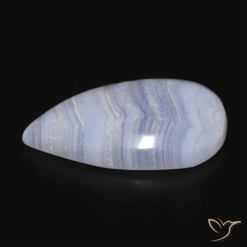 Calcedonio Azzurro naturale da 16.09 ct, Forma a pera, Opaco