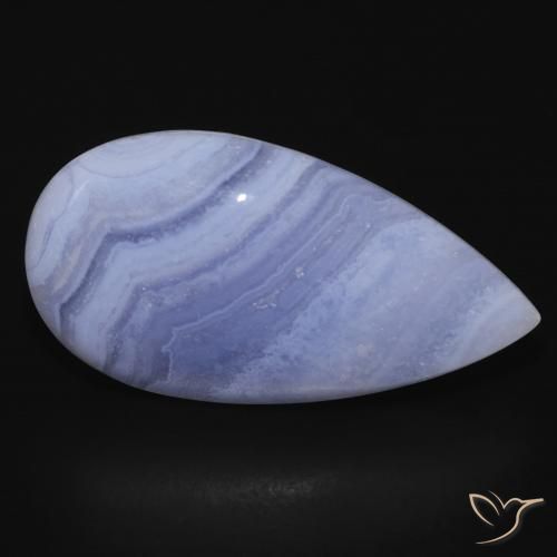 26.46ct Naturale Azzurro Calcedonio, Forma a pera, Opaco