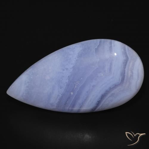 Calcedonio Azzurro naturale da 26.46 ct, Forma a pera, Opaco