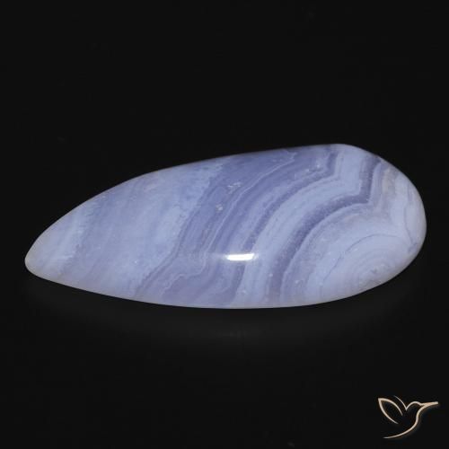 Calcedonio Azzurro naturale da 26.46 ct, Forma a pera, Opaco