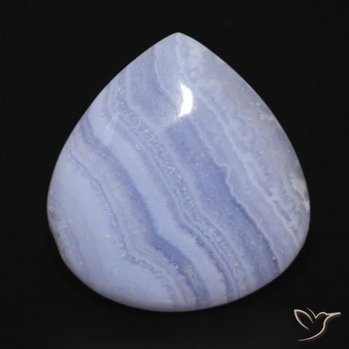 17.84ct Naturale Azzurro Calcedonio, Forma a pera, Opaco