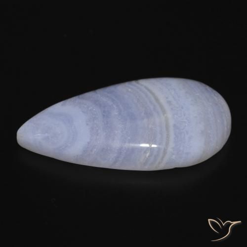 Calcedonio Viola Blu naturale da 17.74 ct, Forma a pera, Opaco