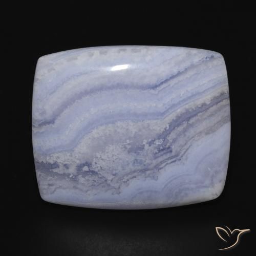 25.10ct Naturale Viola Blu Calcedonio, Cuscino, Opaco