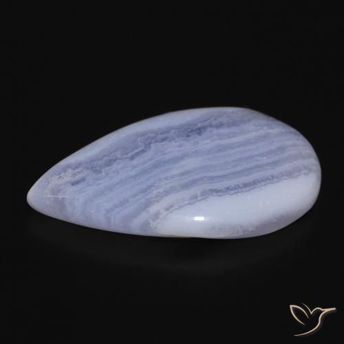 Calcedonio Viola Blu naturale da 17.03 ct, Forma a pera, Opaco
