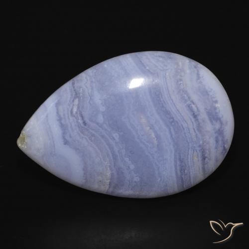 22.97ct Naturale Viola Blu Calcedonio, Forma a pera, Opaco
