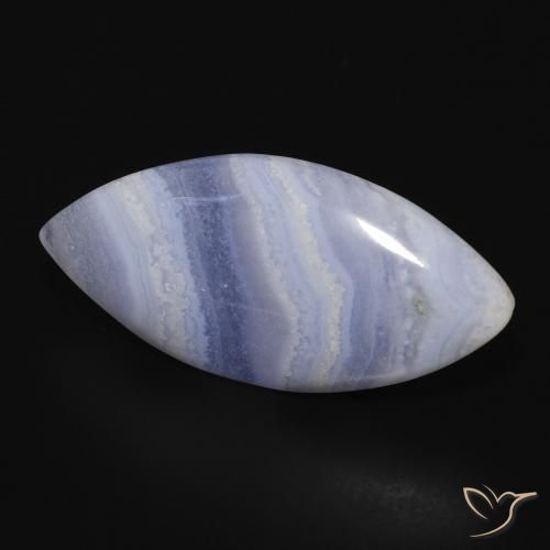 Calcedonio Azzurro naturale da 18.49 ct, Taglio marquise, Opaco