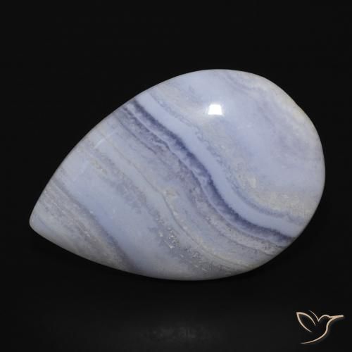 17.82ct Naturale Azzurro cielo chiaro Calcedonio, Forma a pera, Opaco