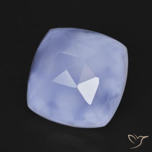 Calcedonio Blu violaceo naturale da 6.86 ct, Cuscino, Traslucido