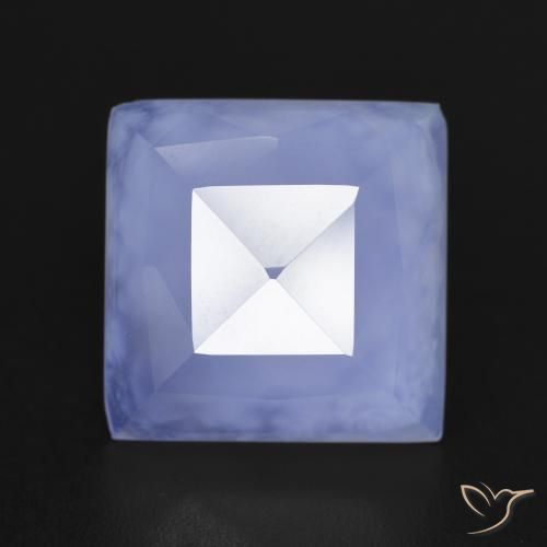 6.90ct Naturale Blu violaceo Calcedonio, Quadrato, Traslucido