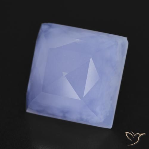 Calcedonio Blu violaceo naturale da 6.90 ct, Quadrato, Traslucido