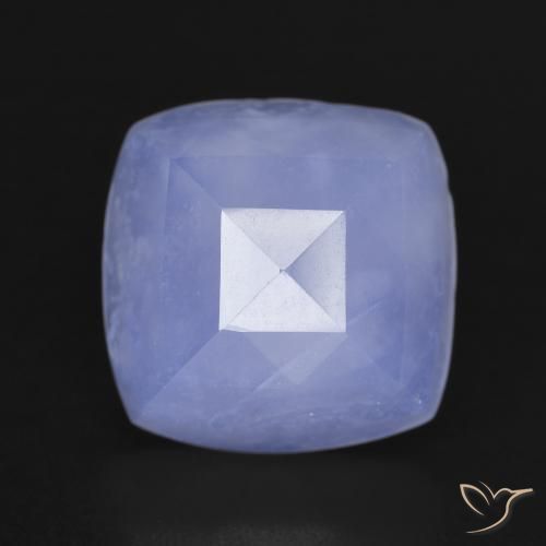6.33ct Naturale Blu violaceo Calcedonio, Cuscino, Traslucido