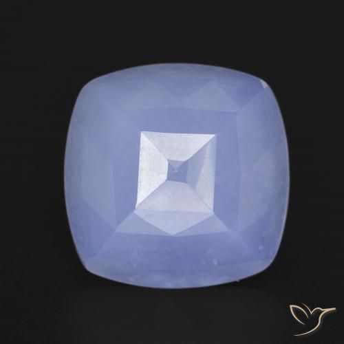 6.63ct Naturale Blu violaceo Calcedonio, Cuscino, Traslucido