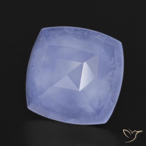 Calcedonio Blu violaceo naturale da 6.40 ct, Cuscino, Traslucido