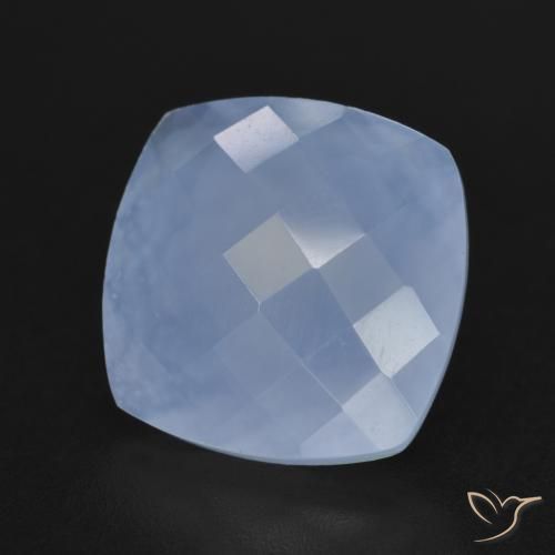 Calcedonio Blu violaceo naturale da 5.40 ct, Cuscino, Traslucido