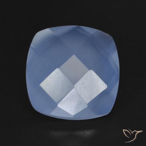 5.21ct Naturale Blu violaceo Calcedonio, Cuscino, Traslucido