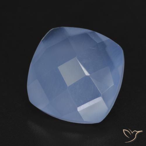 Calcedonio Blu violaceo naturale da 5.21 ct, Cuscino, Traslucido