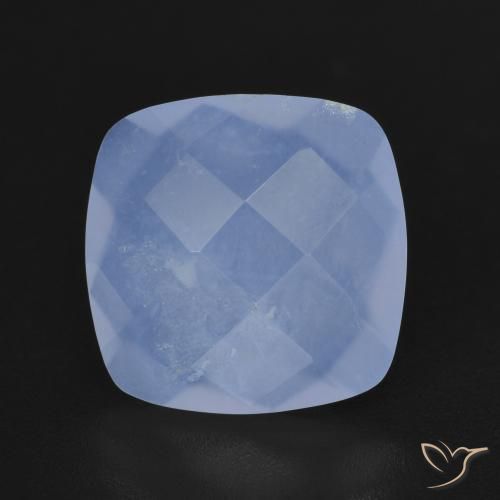 4.73ct Naturale Blu violaceo Calcedonio, Cuscino, Traslucido
