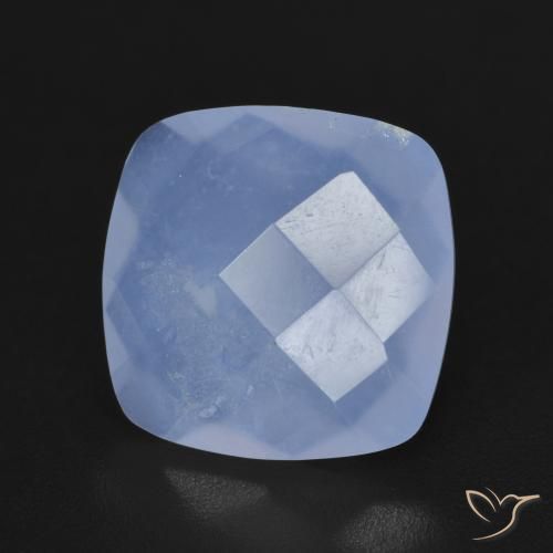 Calcedonio Blu violaceo naturale da 4.73 ct, Cuscino, Traslucido