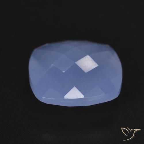 Calcedonio Blu violaceo naturale da 5.72 ct, Cuscino, Traslucido
