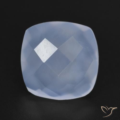 5.83ct Naturale Blu violaceo Calcedonio, Cuscino, Traslucido