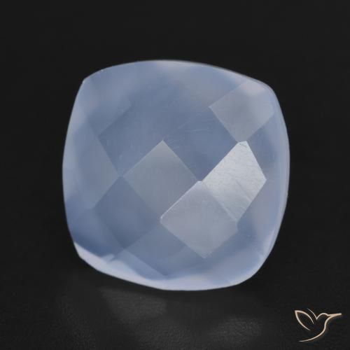 Calcedonio Blu violaceo naturale da 5.83 ct, Cuscino, Traslucido