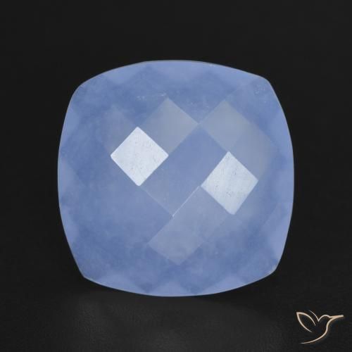 4.91ct Naturale Blu violaceo Calcedonio, Cuscino, Traslucido